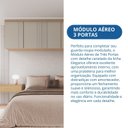 Ver imagem 5 de Módulo Aéreo para Quarto 3 Portas Elegance Canelado Cinza/Angelin|Niquel