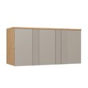 Ver imagem 1 de Módulo Aéreo para Quarto 3 Portas Elegance Canelado Cinza/Angelin|Niquel
