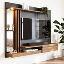 Ver imagem 1 de Painel Tv 55 Babus Petra Moderno 5 Prateleiras Preto