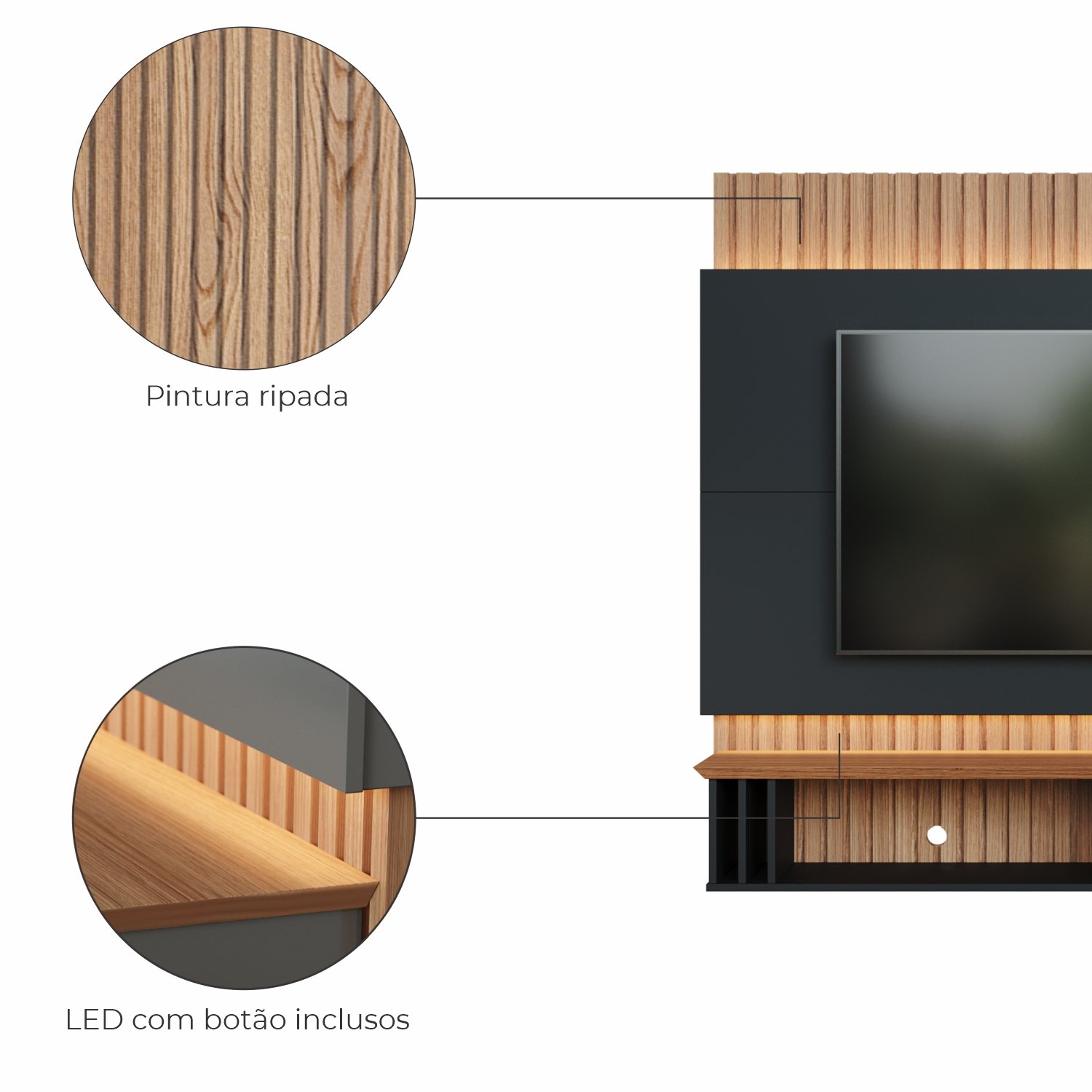 Painel de Tv até 65 Pol. Nali Babus - 4