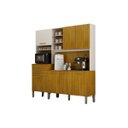 Ver imagem 1 de Armário de Cozinha Ripado 7 Portas 2 Gavetas Lion - Chf:cinamomo / Branco