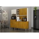 Ver imagem 2 de Armário de Cozinha Ripado 7 Portas 2 Gavetas Lion - Chf:cinamomo / Branco