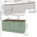 Ver imagem 2 de Armário de Cozinha Modulada 2,80m 11 Peças Iluminata Genialflex