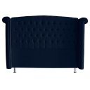 Ver imagem 5 de Kit Cabeceira de Cama Box e Calçadeira Baú Malibu King 195 Cm Suede Azul Marinho Eli Móveis