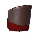 Ver imagem 4 de Poltrona Organica Beatriz Suede Vermelho C/ Composê Corano Marrom - Lm Decor