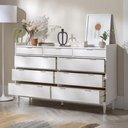 Ver imagem 2 de Cômoda 16270003 9 Gavetas Madeira Puxador Metálico Branco Marin Brasil