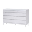 Ver imagem 4 de Cômoda 16270003 9 Gavetas Madeira Puxador Metálico Branco Marin Brasil