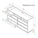 Ver imagem 6 de Cômoda 16270003 9 Gavetas Madeira Puxador Metálico Branco Marin Brasil