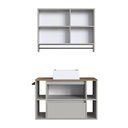 Ver imagem 3 de Conjunto para Banheiro Gabinete Suspenso 80cm com Cuba Espelheira com Toalheiro Cj8010.20 Mel/arenas