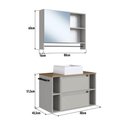 Ver imagem 4 de Conjunto para Banheiro Gabinete Suspenso 80cm com Cuba Espelheira com Toalheiro Cj8010.20 Mel/arenas