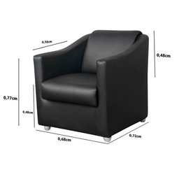 Poltrona Decorativa para Consultório, Escritório, Recepção, Sala de Espera Preto - 2