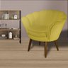 Poltrona Decorativa Pétala Pés Palito Suede Amarelo Mostarda - Ds Estofados - 2