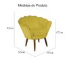 Poltrona Decorativa Pétala Pés Palito Suede Amarelo Mostarda - Ds Estofados - 5
