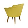 Poltrona Decorativa Pétala Pés Palito Suede Amarelo Mostarda - Ds Estofados - 3