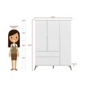 Ver mais imagens de Guarda-Roupa Infantil 100% MDF 3 Portas e 2 Gavetas Retrô Melinda Branco
