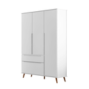 Ver imagem 2 de Guarda-Roupa Infantil 100% MDF 3 Portas e 2 Gavetas Retrô Melinda Branco