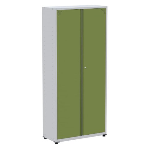 Armário Alto 2 Portas Pandin 80 Cm (largura) Inmetro Estrutura Aço Cinza e Portas Verdes C/ Chave