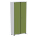 Ver imagem 1 de Armário Alto 2 Portas Pandin 80 Cm (largura) Inmetro Estrutura Aço Cinza e Portas Verdes C/ Chave