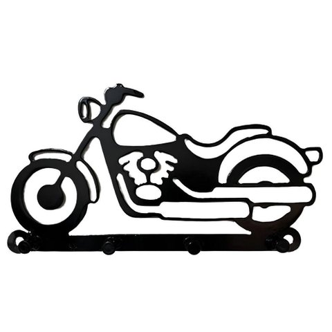 Cabideiro Porta Chaves 4 Ganchos Moto Classica Corte a Laser
