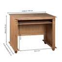 Ver imagem 5 de Escrivaninha de Madeira com Porta Teclado e Pés Torneados - Cera (madeira Bruta)