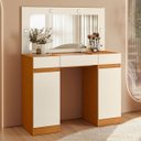Ver imagem 3 de Penteadeira Camarim Porta Joias 3 Gavetas 2 Portas Princess Cinamomo/off White