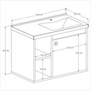 Ver imagem 6 de Conj Gabinete C/ Espelheira e Cuba para Banheiro Éden Branco com Preto