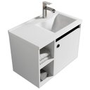 Ver imagem 5 de Conj Gabinete C/ Espelheira e Cuba para Banheiro Éden Branco com Preto