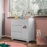 Cômoda Branca Infantil 3 Gavetas com Janela 1 Porta Ethan Shop Jm Baby - 1