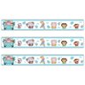 Kit 3 Faixas Decorativas Papel Parede Infantil Animais Carro Titulo Azul - 1