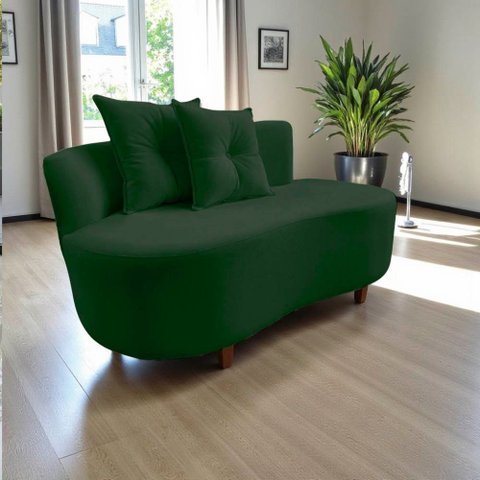 Namoradeira Sofá Feijão Suria Orgânica Veludo Verde