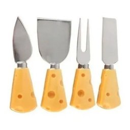 Jogo 4 Utensilios para Queijo Facas Espatula Garfo 13 Cm - 3