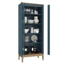 Ver imagem 4 de Cristaleira Sala Jantar 75cm com 2 Portas e 4 Prateleiras Cor:mel Petróleo