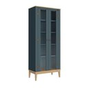 Ver imagem 2 de Cristaleira Sala Jantar 75cm com 2 Portas e 4 Prateleiras Cor:mel Petróleo