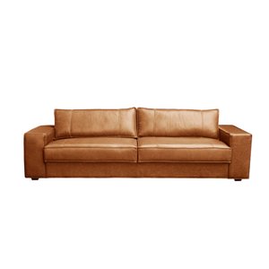 Sofá de Couro 2,40cm Valência Soft Mel - Mozzelar
