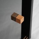 Ver imagem 4 de Armário Kit 64x18 Preto com Portas de Correr Acrílico e Puxador Montante Natural