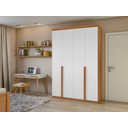 Ver imagem 2 de Guarda-roupas 4 Portas 2 Gavetas 100% Mdf Alonzo sem Espelho e com Pés - Lp - Rei de Casa Amendoa Cl