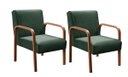 Ver imagem 1 de Kit 02 Poltronas Anita Cadeira Decorativa Recepção Escritório Quarto Sala - Veludo Verde