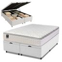 Ver imagem 2 de Cama Box Baú Casal Queen Colchão Gazin com Molas Ensacadas Tower New Branco