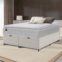 Ver imagem 2 de Cama Box Baú Casal Queen Colchão Gazin com Molas Ensacadas Tower New Branco