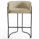 Ver imagem 5 de 3 Banquetas Base Aço Preto Betina C-129 Linho Creme Domi