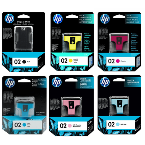 Cartucho de Tinta Hp 02 Kit C8721a Wl 6 Cores C7280 C6180 D6160 C7180 Original