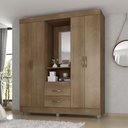 Ver imagem 3 de Guarda Roupa Casal Capela Lite Carvalho Oak - Móveis Leão