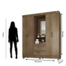 Guarda Roupa Casal Capela Lite Carvalho Oak - Móveis Leão - 4