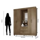 Ver imagem 4 de Guarda Roupa Casal Capela Lite Carvalho Oak - Móveis Leão