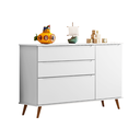 Ver imagem 2 de Cômoda Infantil 100% MDF com 3 Gavetas e 1 Porta Retrô Melinda Branca