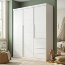Ver imagem 1 de Guarda-Roupa Infantil 3 Portas e 4 Gavetas 220cm Pérola Branco