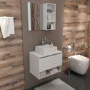 Ver imagem 7 de Kit Gabinete e Espelheira de Banheiro 60 Cm Cuba Valente Branco