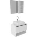 Ver imagem 6 de Kit Gabinete e Espelheira de Banheiro 60 Cm Cuba Valente Branco