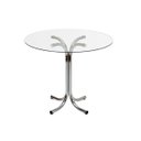 Ver imagem 3 de Conjunto de Mesa Redonda com 4 Cadeiras Cromadas Reforço Assento Branco e Tampo de Vidro