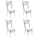 Ver imagem 2 de Conjunto de Mesa Redonda com 4 Cadeiras Cromadas Reforço Assento Branco e Tampo de Vidro